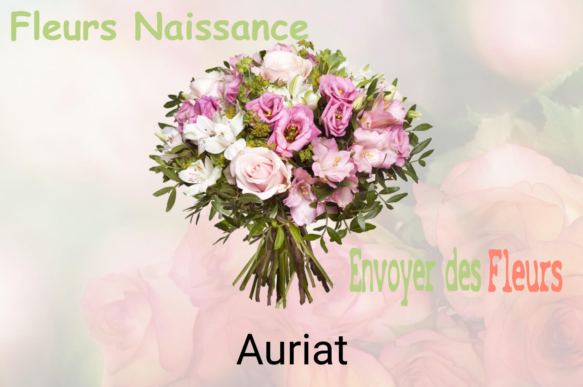 Bouquet de fleurs de naissance livré à Auriat