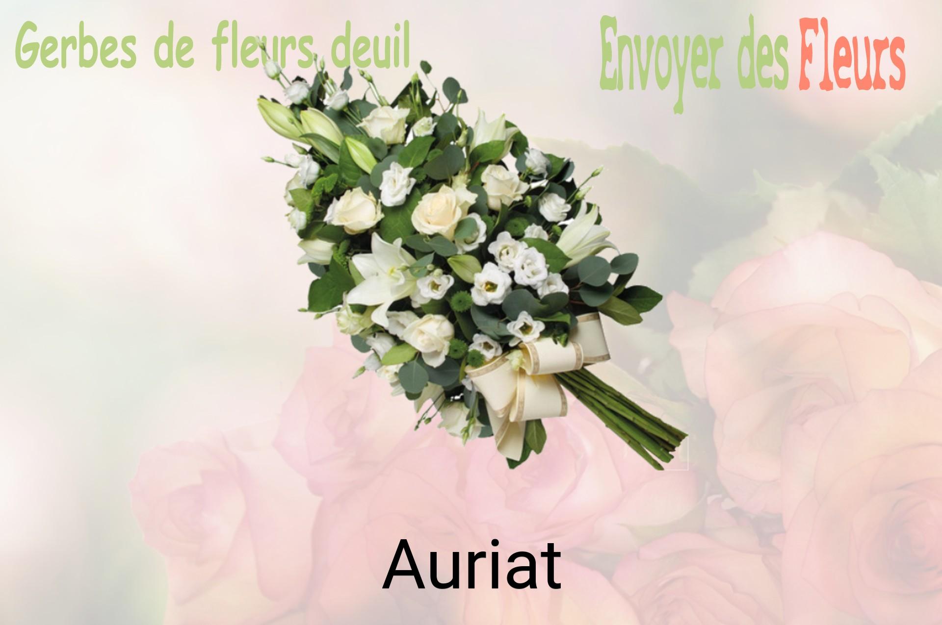 Gerbe de fleurs de deuil livrée à Auriat